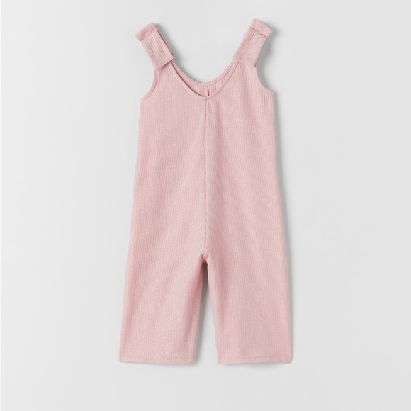 NWT Zara 2-3Y sparkly bow pink jumpsuit - Picture 3 of 5